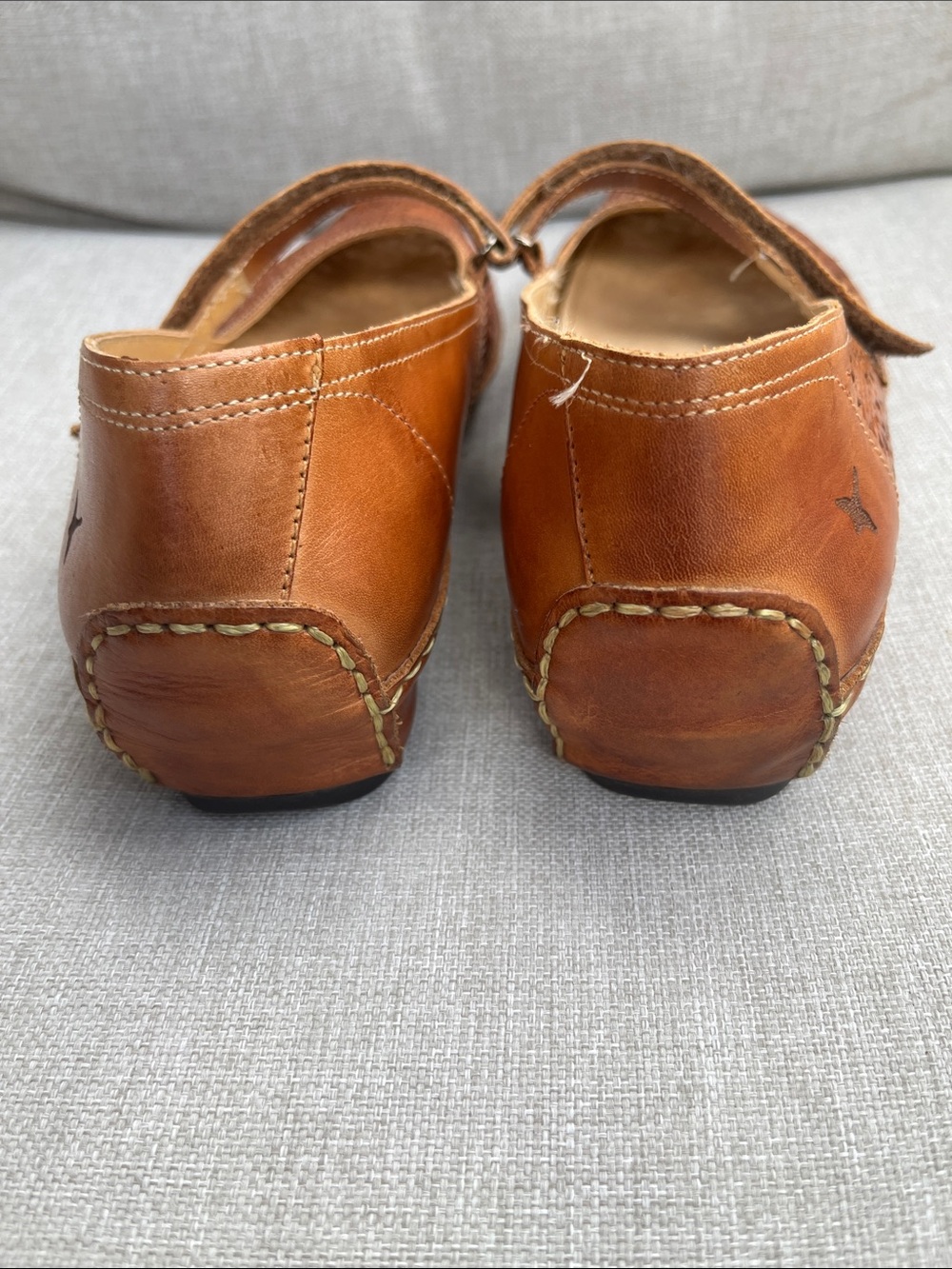 PIKOLINOS Brown Perforated Leather Mary Jane Flats, Size 39/8.5 - Picture 7 of 11